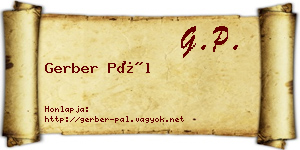 Gerber Pál névjegykártya